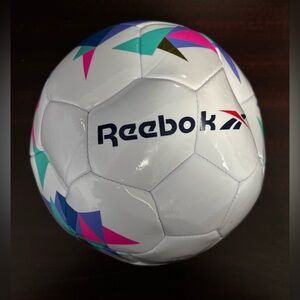 Reebok White Soccer Ball with Colorful Patterns
